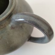 Large handcrafted celadon glazed ceramic teapot