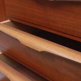 1960s sideboard in walnut with 4 drawers