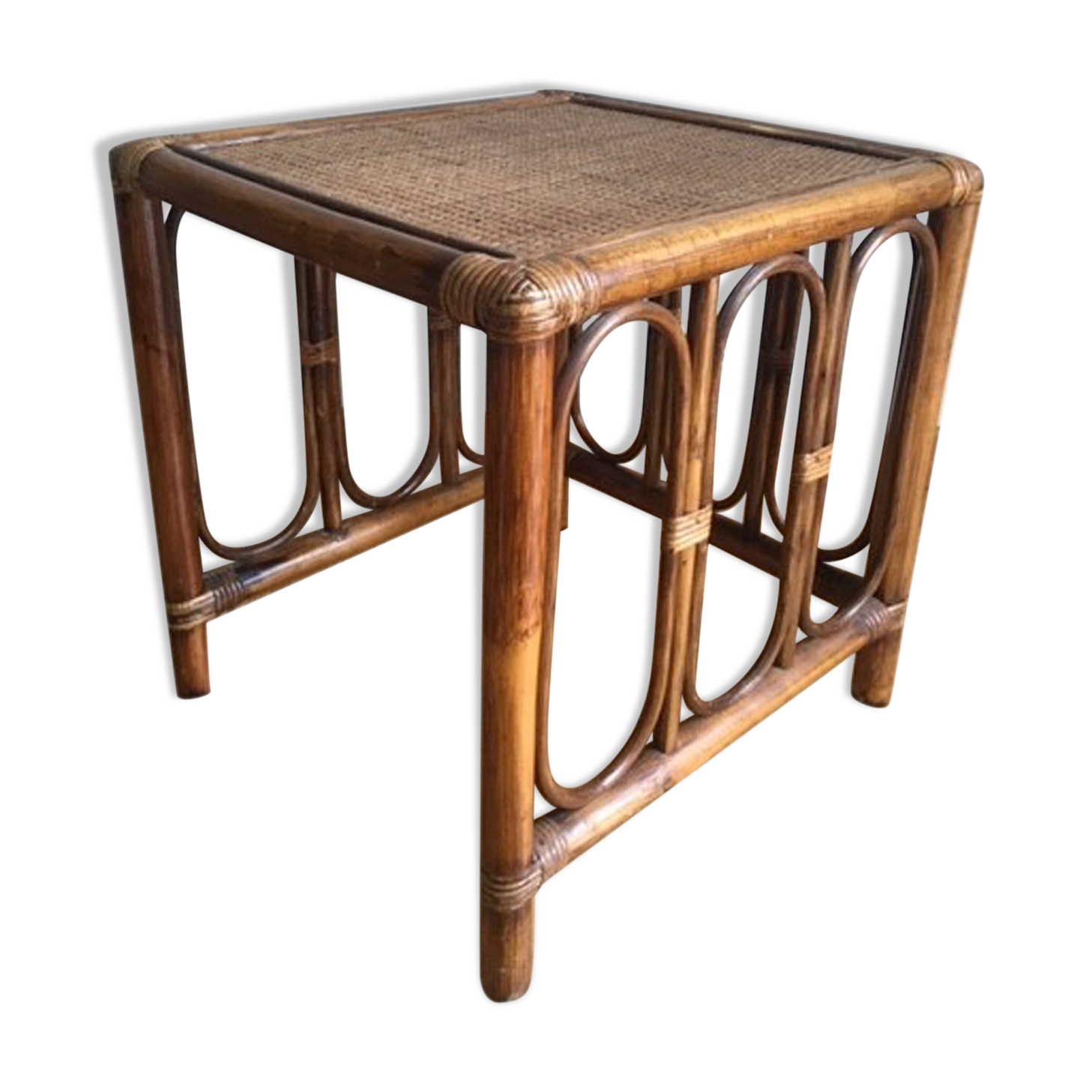 Bedside rattan table