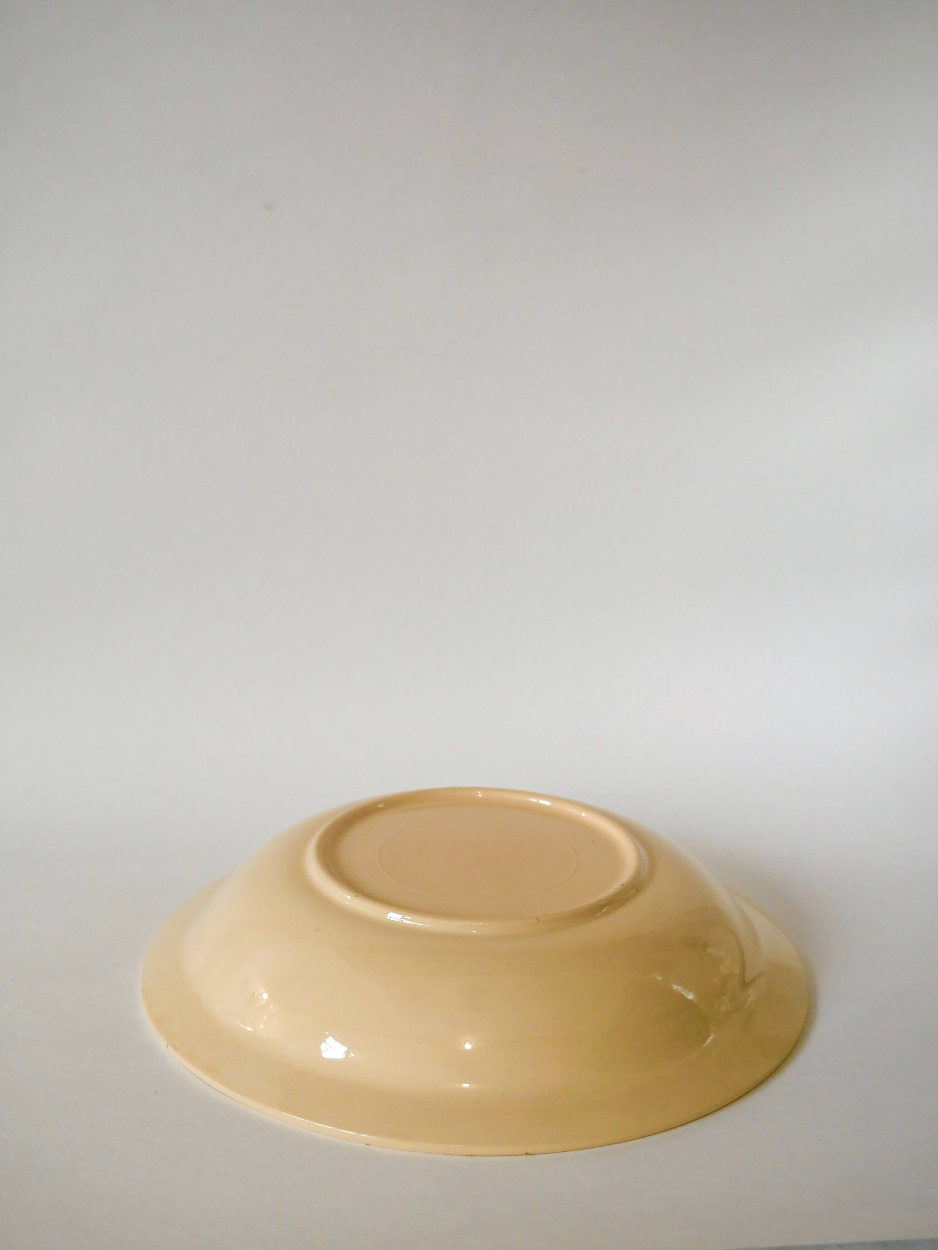 large floral hollow dish Gien 1950