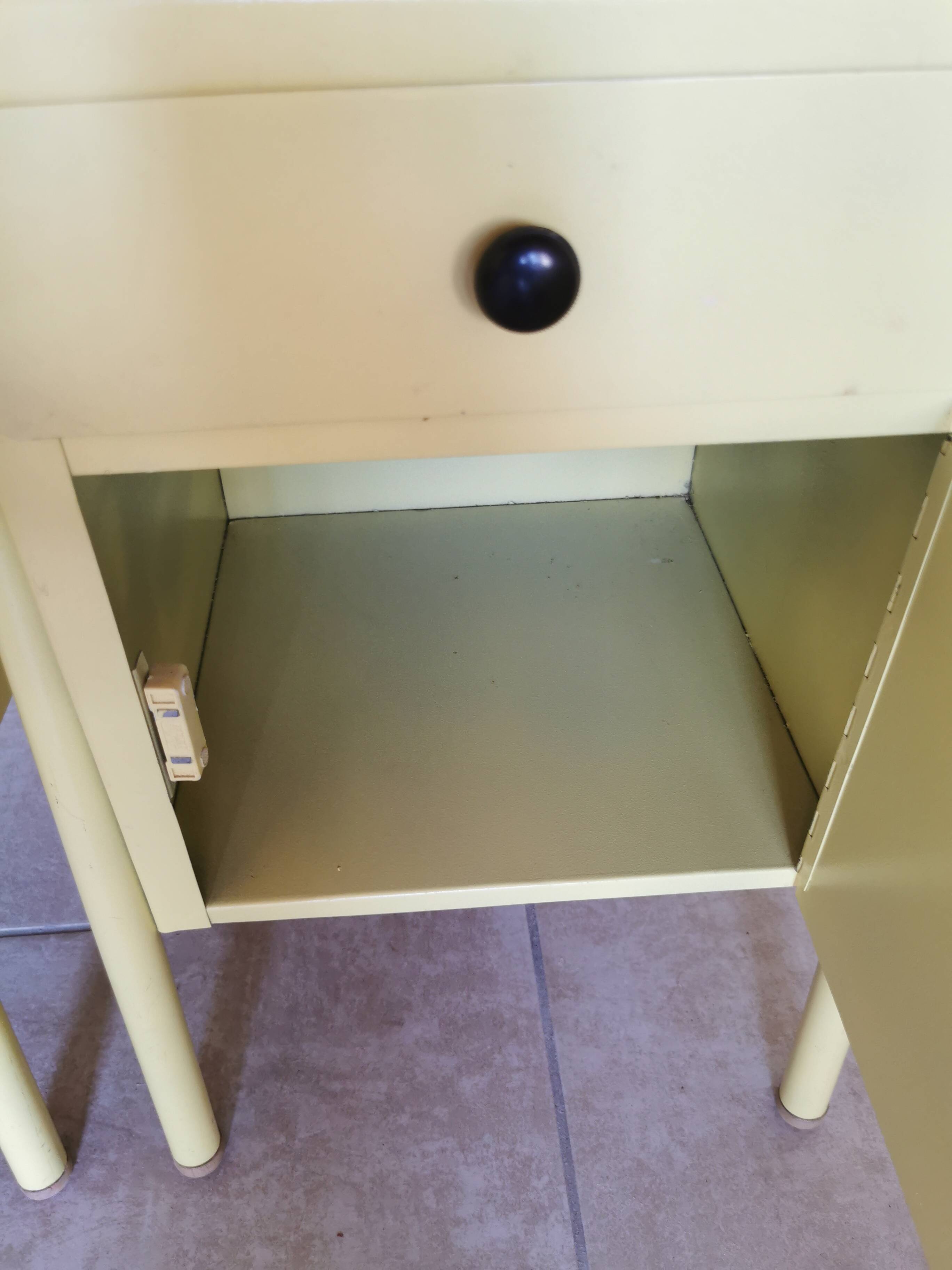 Pair of boarding school bedside tables