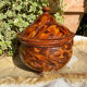 Antique marbled glazed earthenware soup tureen from the southwest, 18th century.