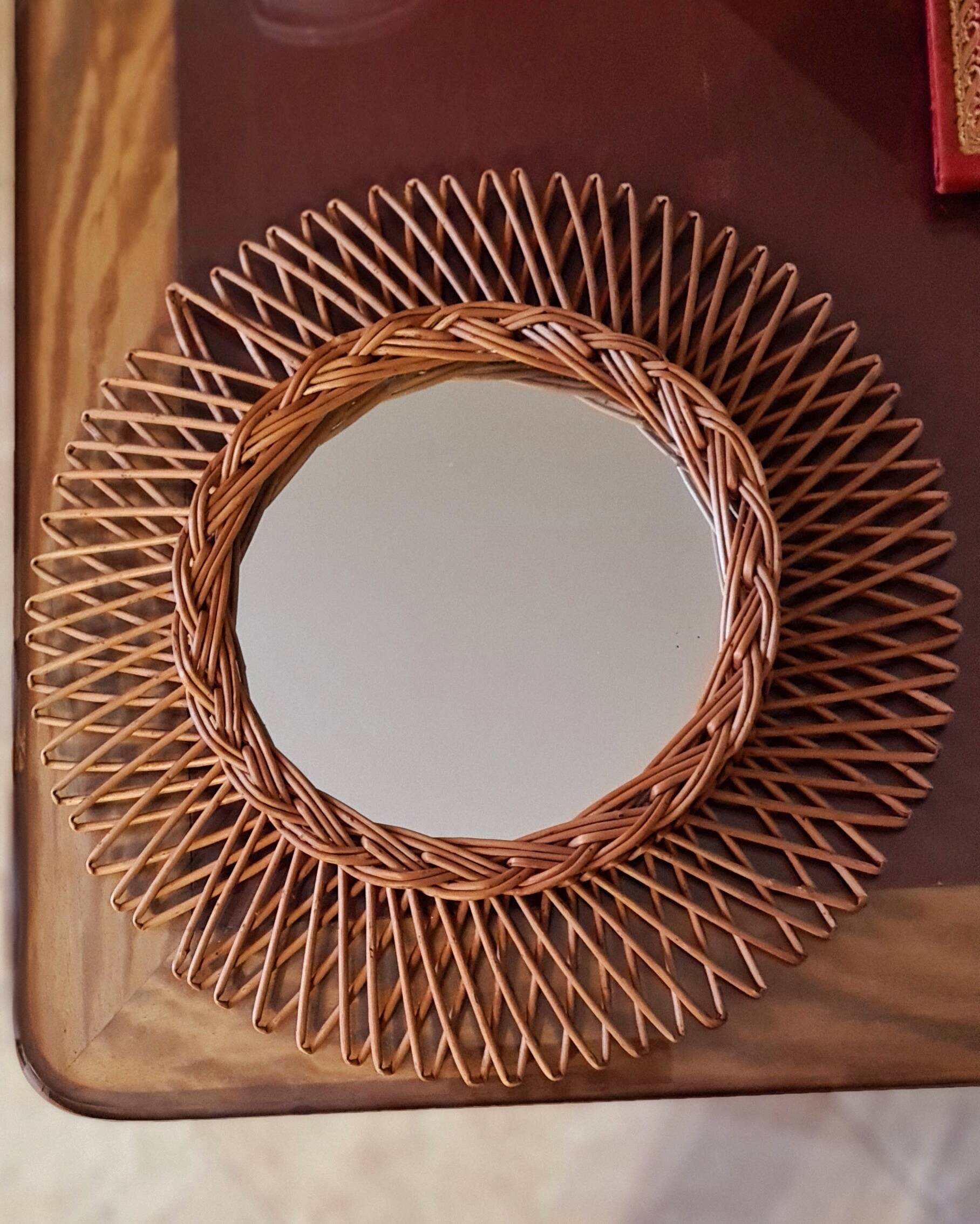 Vintage rattan mirror