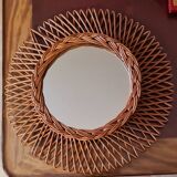 Vintage rattan mirror