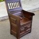 19th-century solid wood cathedral armchair