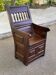 19th-century solid wood cathedral armchair