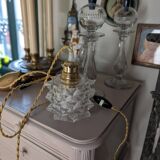 Abat-jour en verre moulé géométrique années 1960