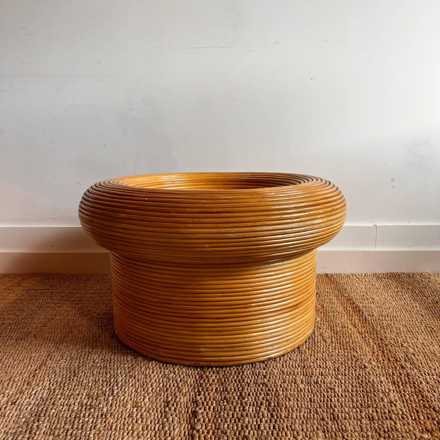 Table basse en rotin « Pencil Reed » de design italien Vivai del Sud