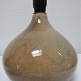 Three vintage ceramic lamps in blue, white and suede