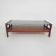 Mid-century coffee table with smoked glass, The Netherlands 1960's