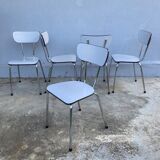 Set of 5 grey formica chairs