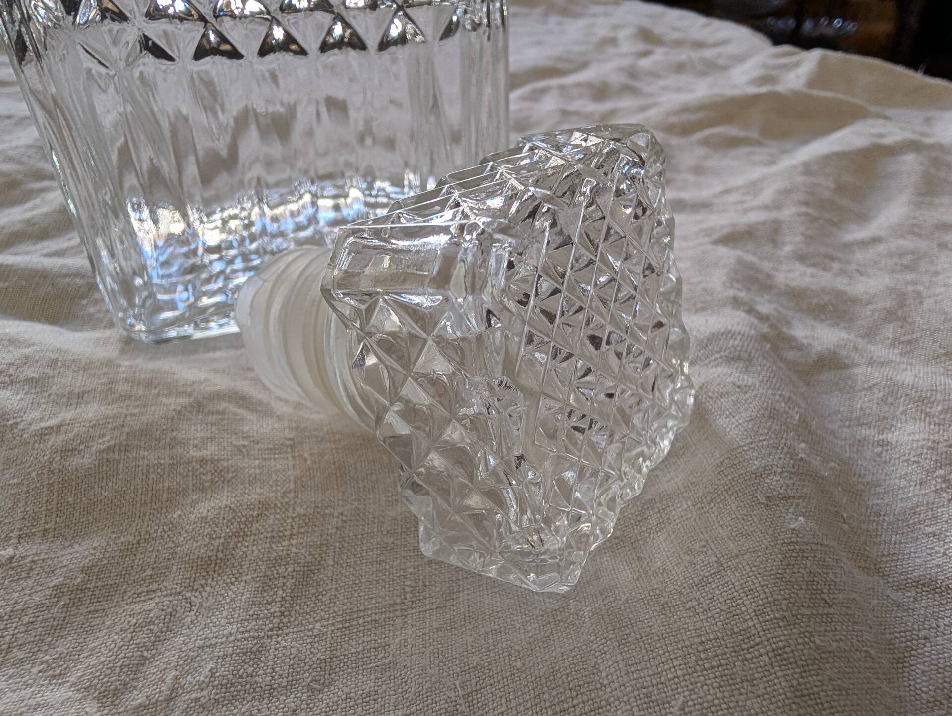 Moulded glass whisky carafe – 1970s