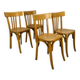 4 chaises bistrot, bois, années 60