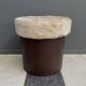 brown leatherette Pouf 1970s by VEB model 26W Raphael