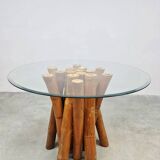 Vintage fifties bamboo dining table 1950