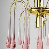 Chandelier pampilles pearl pink.