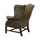 Old Green Chesterfield Armchair Wingchair