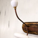 Coat rack in wood and porcelain