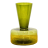 Vase vintage années 70 en verre, couleur vert olive