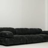 Camaleonda Sofa in Black Leather by Mario Bellini for C&B Italia 1960s
