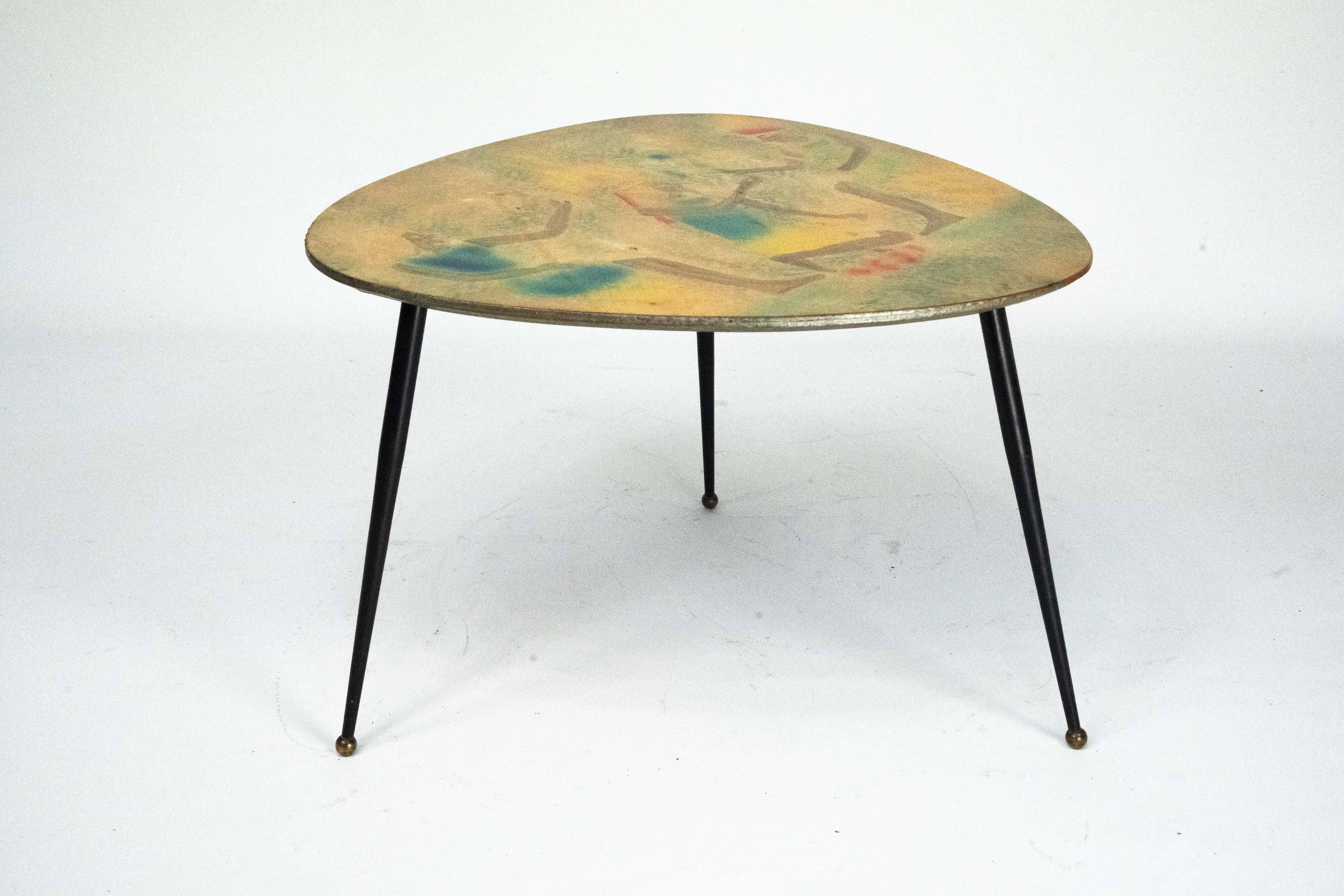 Italian Mid-Century Modern Tripod Coffee Table, 1950s