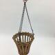 Suspended rattan basket duo
