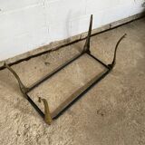 Vintage 1950s marble coffee table with brass base