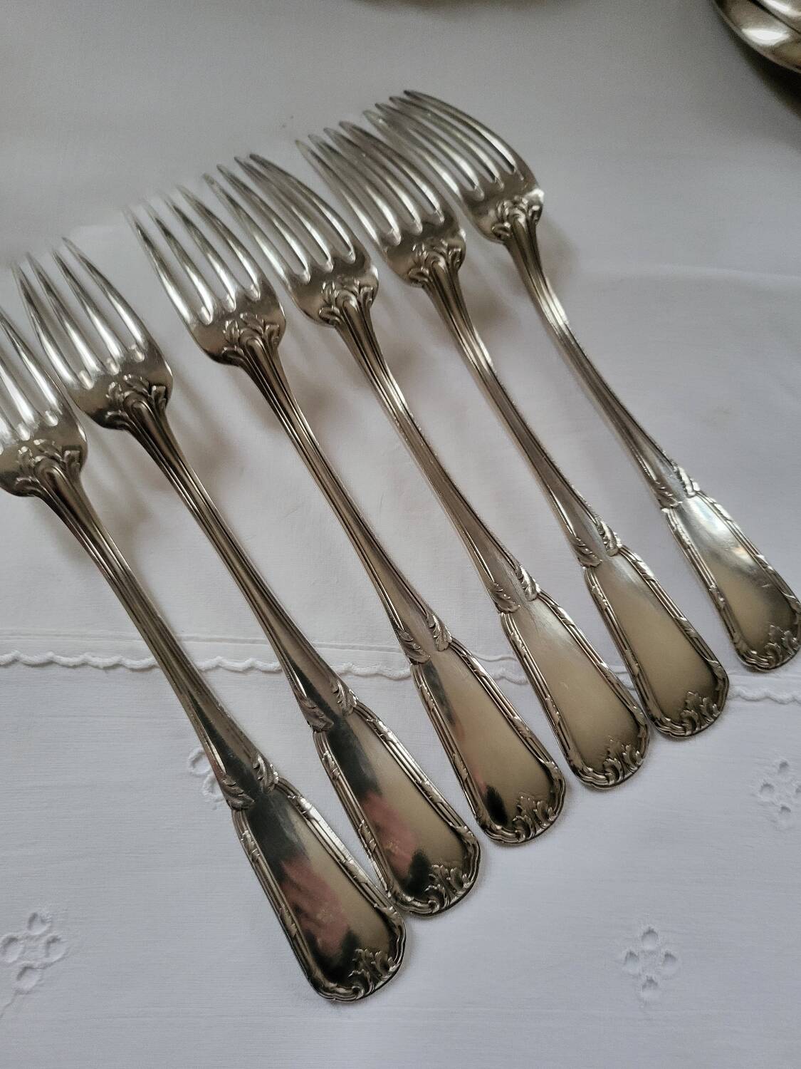 6 Boulenger Silver Metal Table Forks