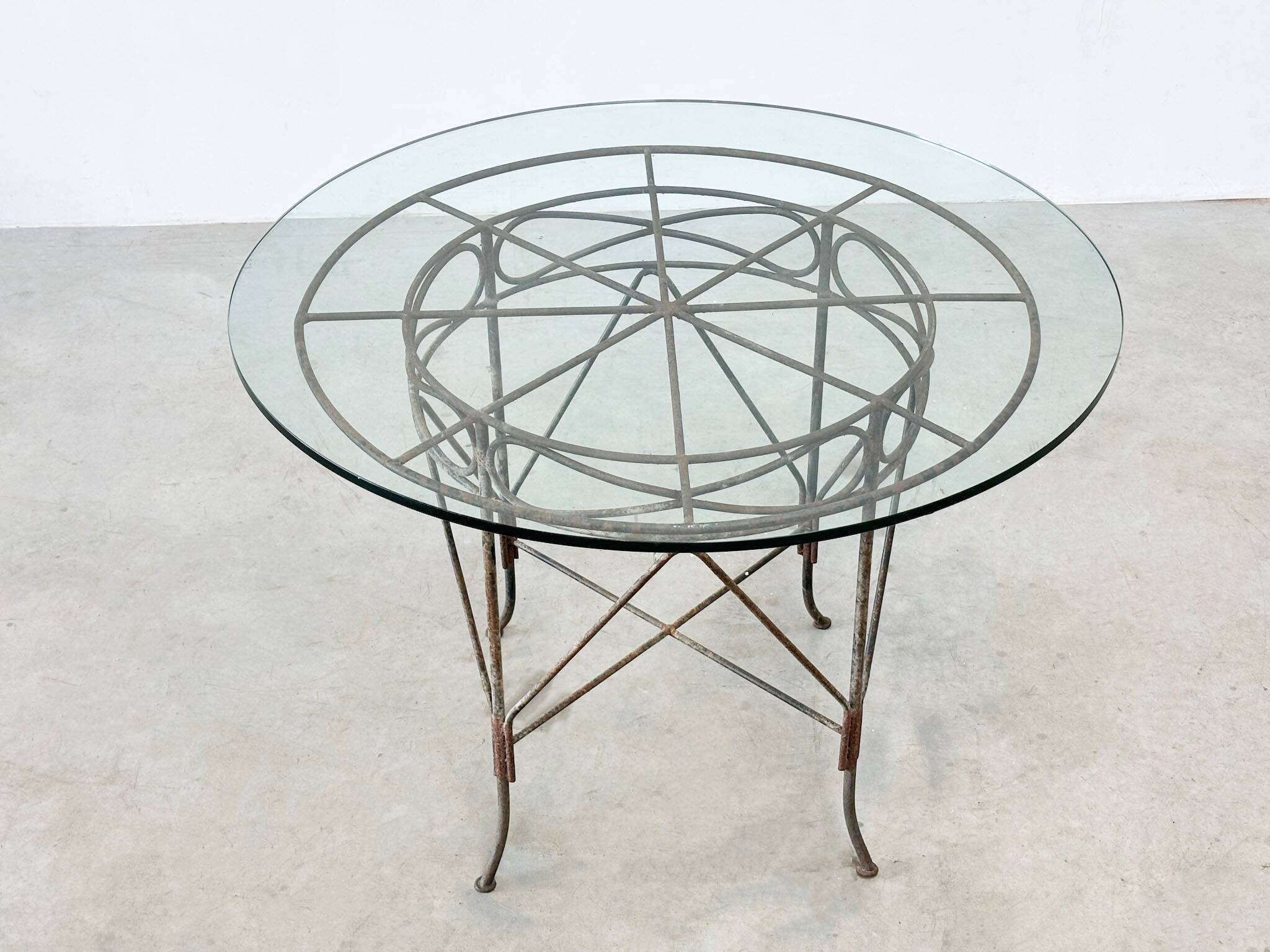 1970's French cast iron outdoor dining table