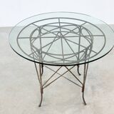 1970's French cast iron outdoor dining table