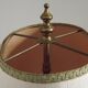 2 Light French Vintage Brass Boulotte Table Lamp With Cream Fabric Shade