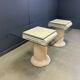 Vintage tessellated stone pedestal dining table by Maitland Smith, 1970s
