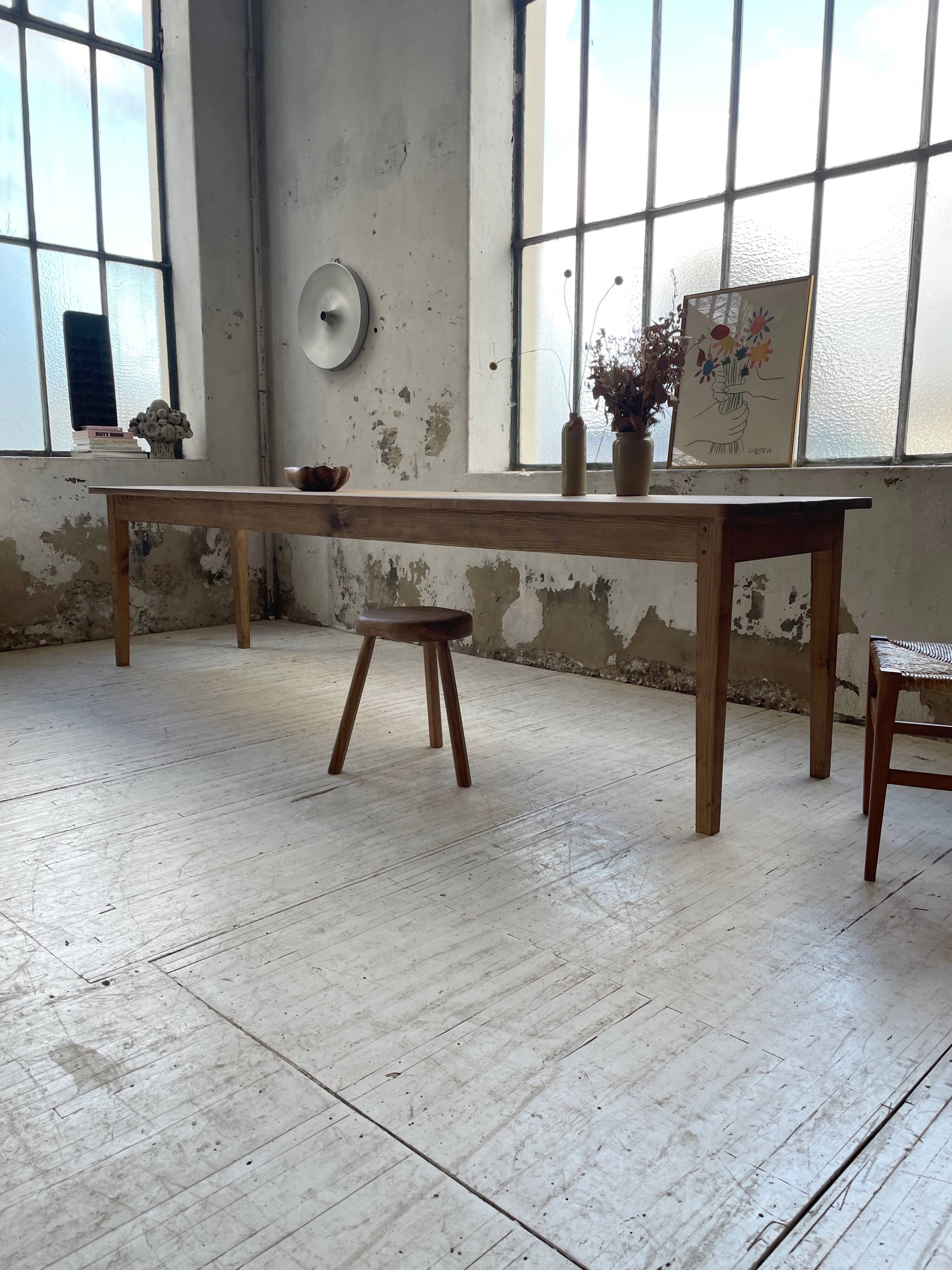 XL farmhouse table in beech and pine 3m