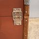 Vintage wooden and metal travel trunk