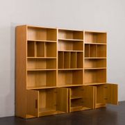 Ib Kofod Larsen Danish oak 3 modules bookshelf vinyl records shelves for Faarup, Denmark, 80s