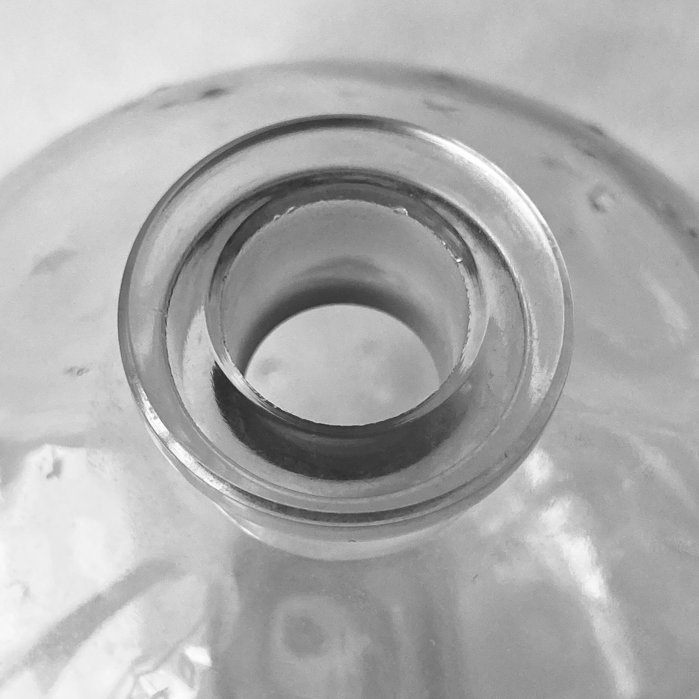 Lalique soliflore ball vase in colorless molded glass with light relief decoration of a seedling of stars