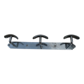 Wall coat rack in chromed metal 3 hooks 50s