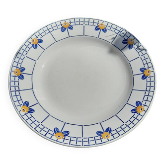 Serving dish Sarreguemines Ribeauville Ocher and blue