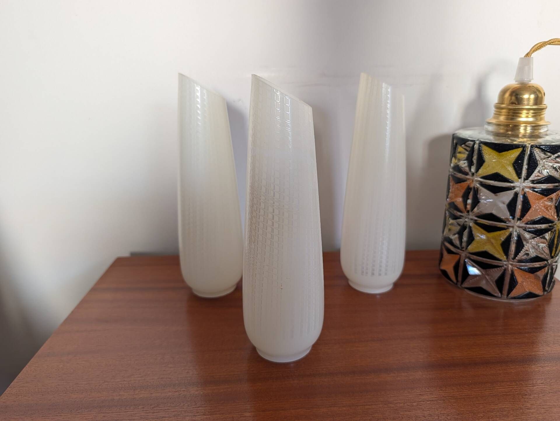 vintage opaline glass lamp shades from the 1970s