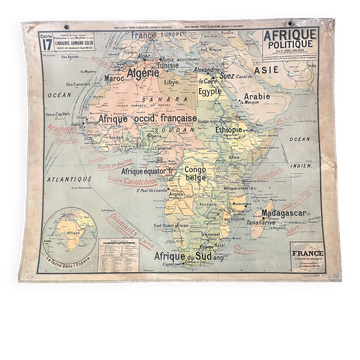 🌍 Old school map Vidal-Lablache 17, 1930 - Africa, colonies