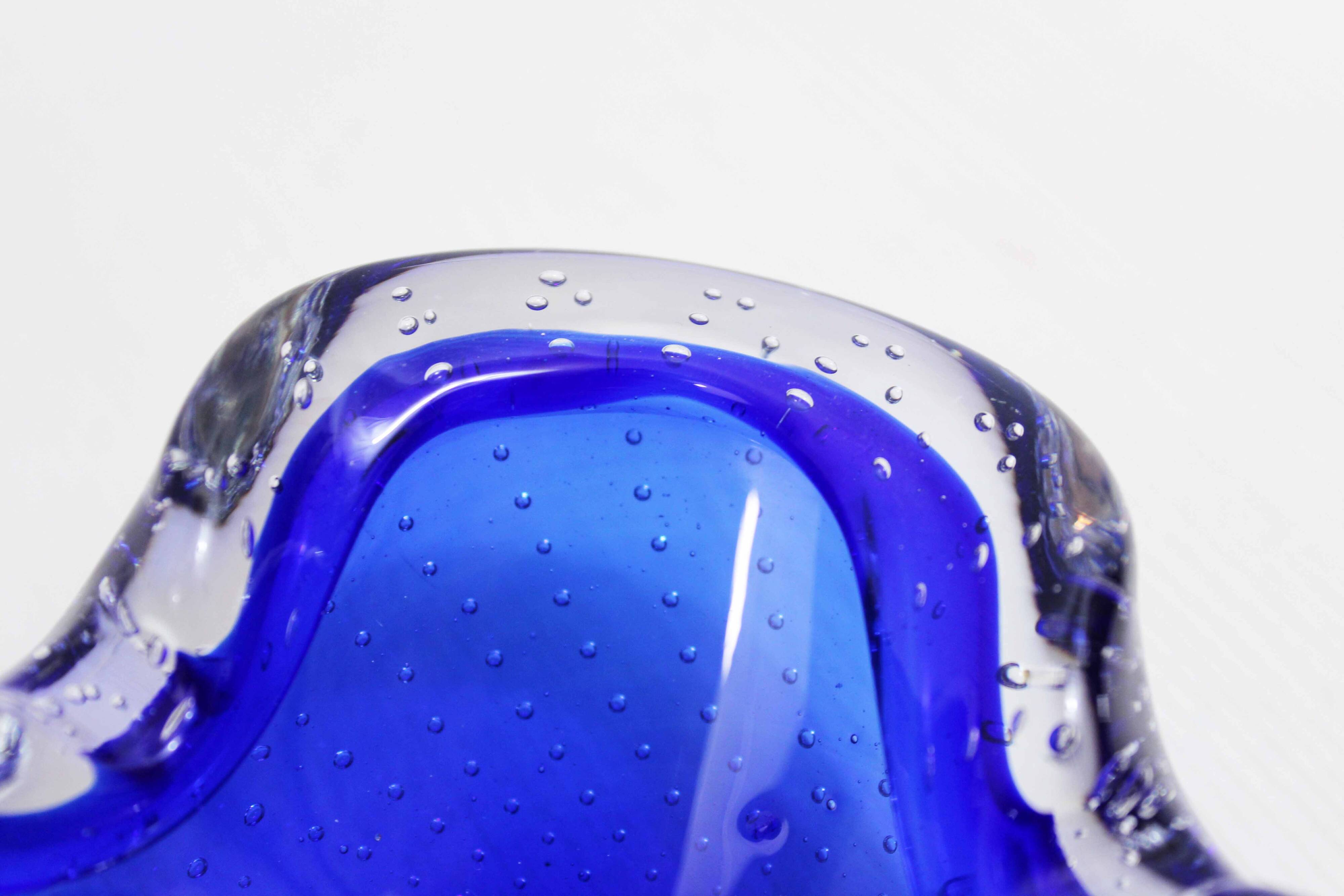 Cendrier en verre bullé Murano