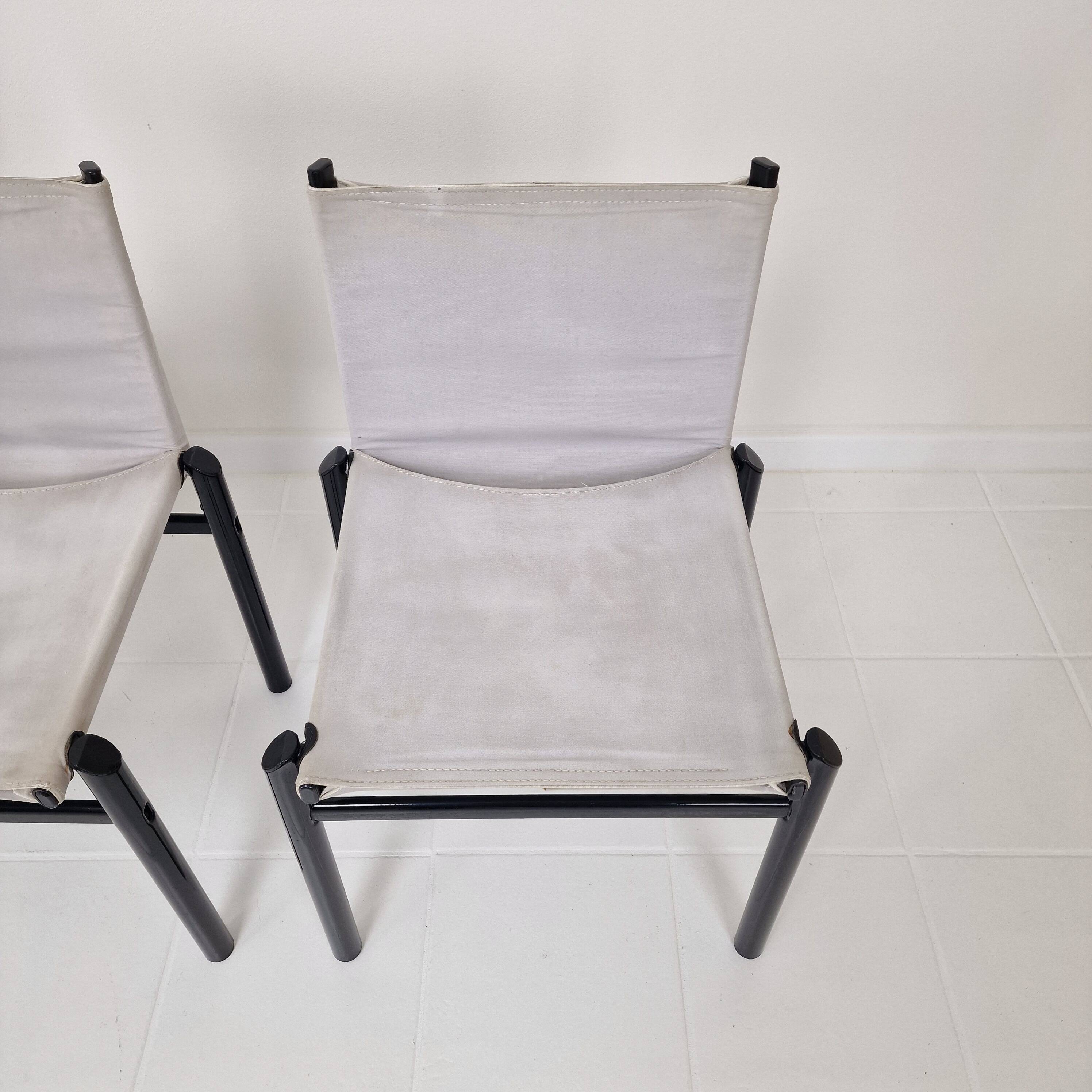 Set of 4 "Mastro" Dining Chairs by Afra & Tobia Scarpa for Molteni, Italy 1980's