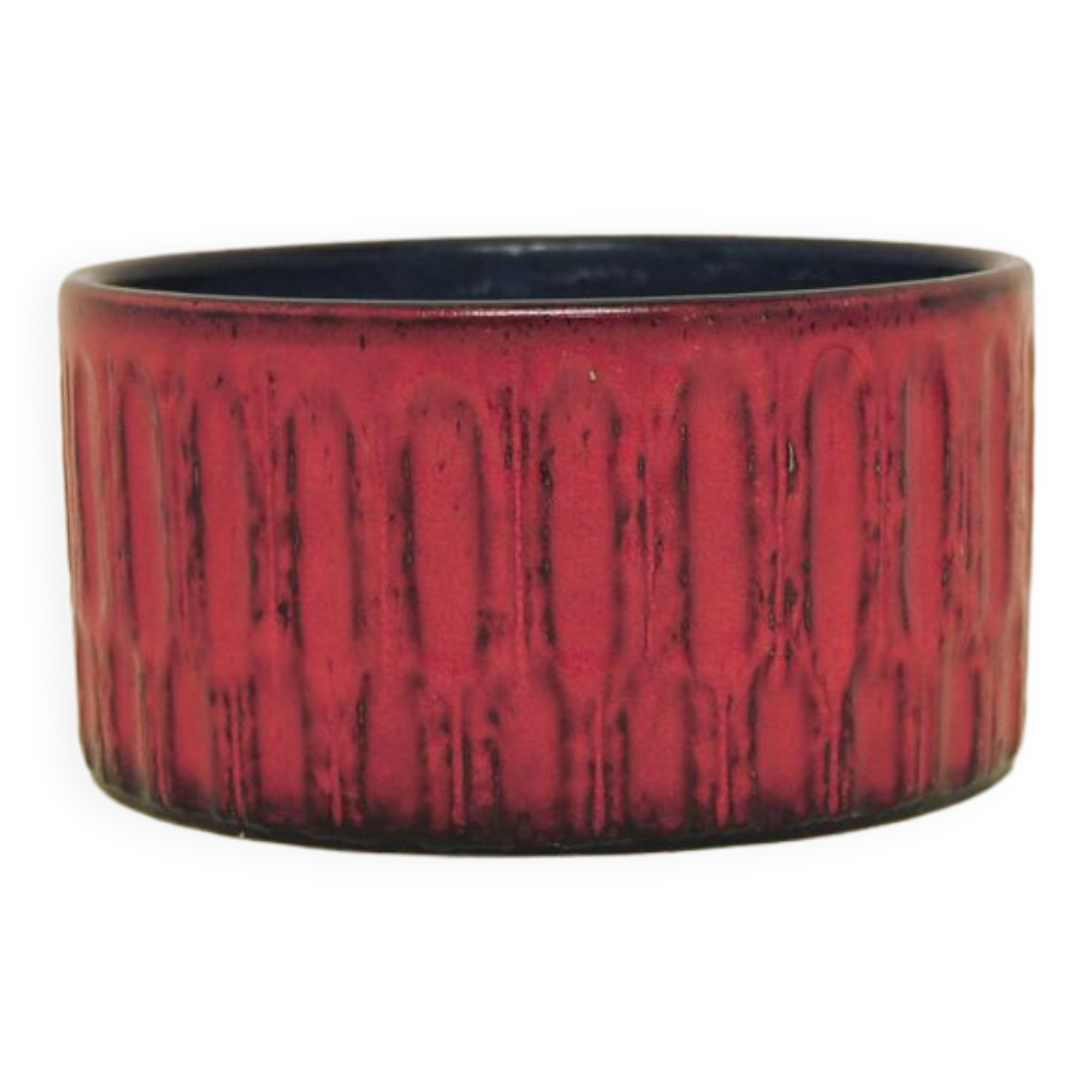 vintage red West Germany bowl flowerpot Jasba