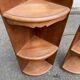 Pair of 19th-century solid wood corner wall shelves.