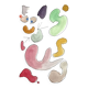 Original abstract painting – coloured organic shapes