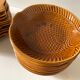 Fish service Sarreguemines vintage honey, 22 plates in total, hollow and flat