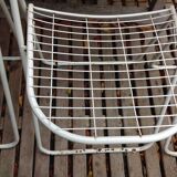 Trio of folding metal chairs