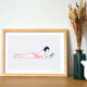 Illustration Naiade No. 4/8  Le Croisic me Bretagne liseuse, livre, bleu, rouge