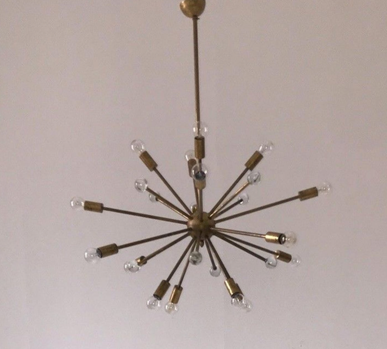 chandelier sputnik 24 arm brass and murano glass