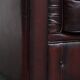 Grand fauteuil club Chesterfield en cuir de vachette rouge foncé